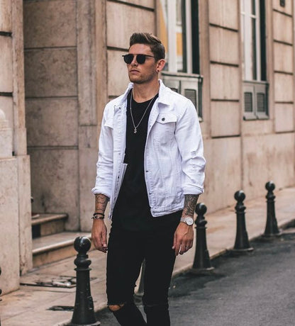 Luxury White Denim Jacket