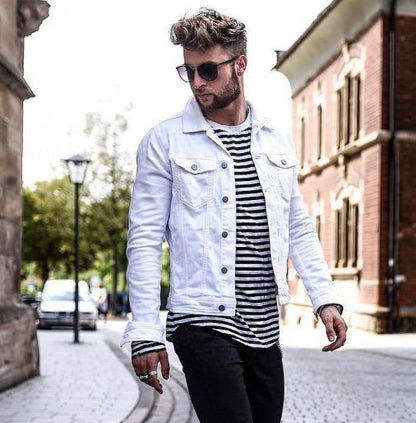 Luxury White Denim Jacket