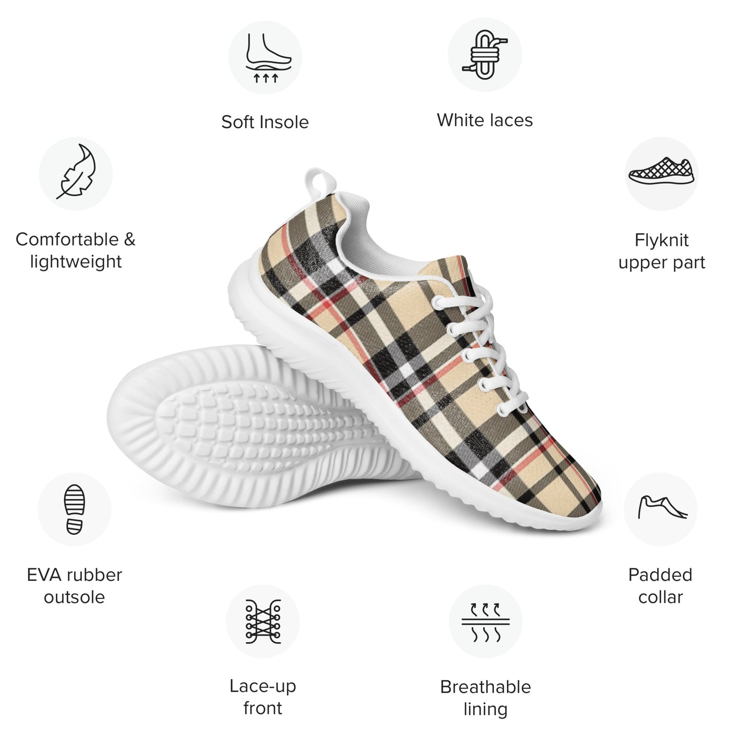 Men’s Luxury Plaid Athletic shoes