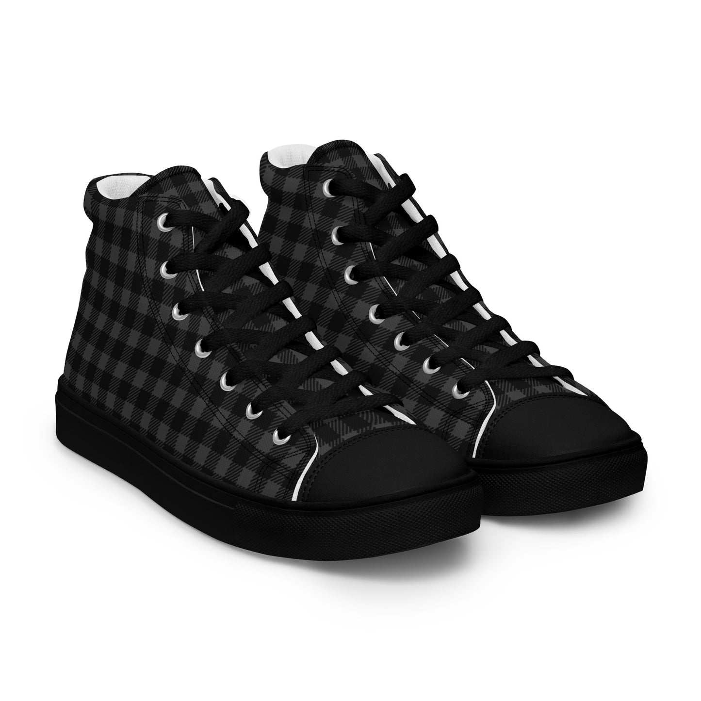 Men’s Premium Black Plaid Shoes